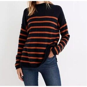 NWT Madewell Striped Whitworth Mockneck Sweater  Women's Size XL Multi